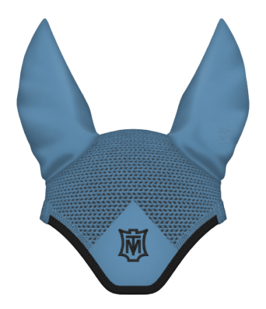 Nauszniki MATTES cornetowy niebieski z czarną lamówką z łatą z logo.png