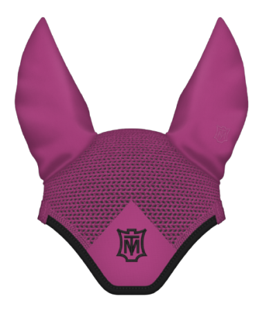 Nauszniki MATTES fuksjowe z czarną lamówką z łatą z logo.png