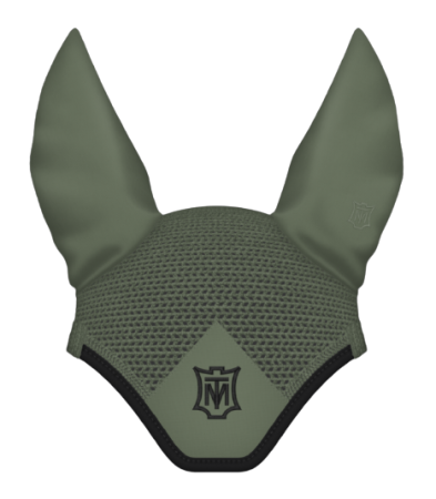 Nauszniki MATTES khaki z czarną lamówką z łatą z logo.png