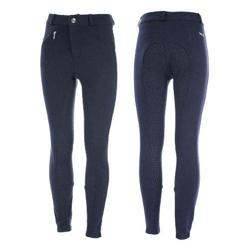 Przejdź do produktu Bryczesy HORZE Active dziecięce z pełnym lejem silikonowym ciemnoniebieskie