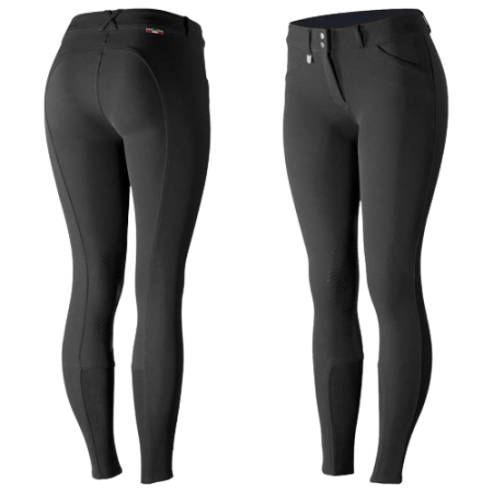 Bryczesy HORZE Grand Prix damskie z naszywką na kolano czarne.png