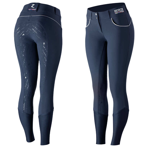 Przejdź do produktu Bryczesy HORZE Nordic Performance damskie z pełnym lejem silikonowym ciemnoniebieskie