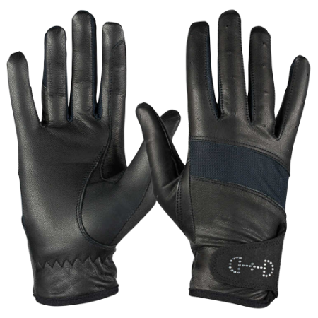 Rękawiczki HORZE Mesh z siatką skórzane damskie czarne.png