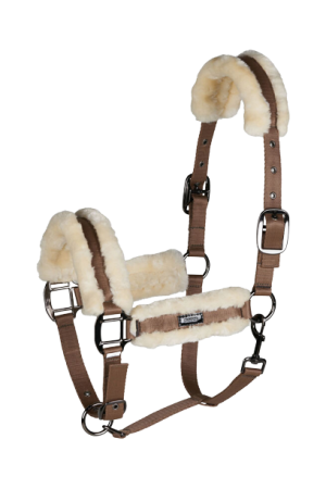 Kantar HORZE Marquess z podszyciem ze sztucznego futerka orzech włoski