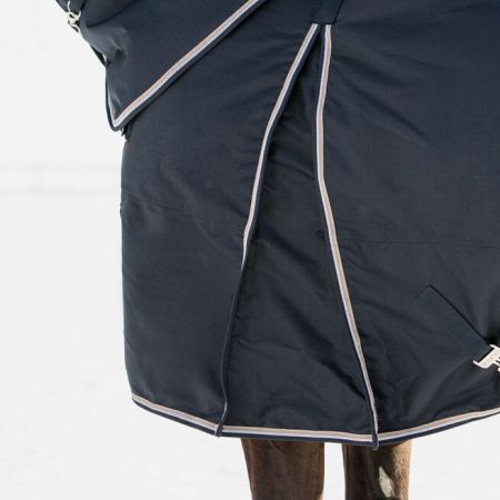 Derka HORZE padokowa z odpinanym kapturem Georgina 1200D, 250 g ciemnogranatowa