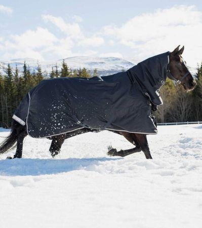 Derka HORZE padokowa z odpinanym kapturem Georgina 1200D, 250 g ciemnogranatowa