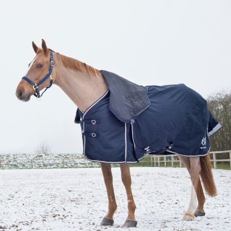 Derka HORZE padokowa z odpinanym kapturem Georgina 1200D, 250 g ciemnogranatowa