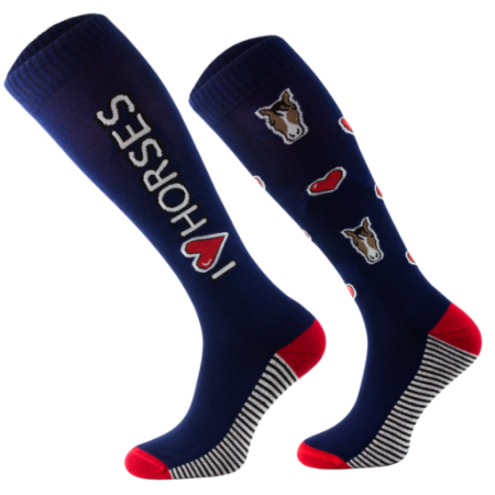 Podkolanówki jeździeckie COMODO SJBW na konie – I love horses