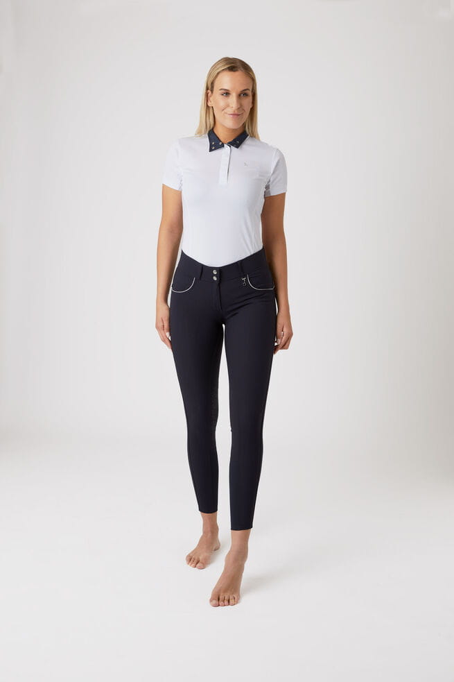 Bryczesy HORZE Aubrey z wysokim stanem i silikonowym lejem kolanowym