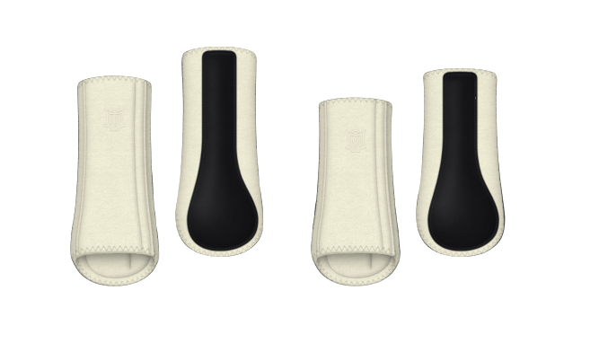 Ochraniacze MATTES HI-PRO szampańsko-czarne przód + tył.png