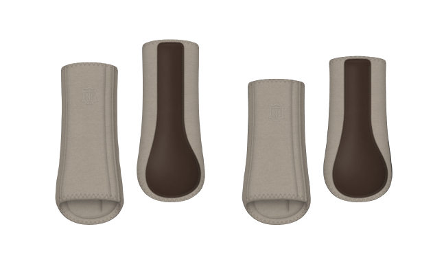 Ochraniacze MATTES HI-PRO stiukowo-brązowe przód + tył.png