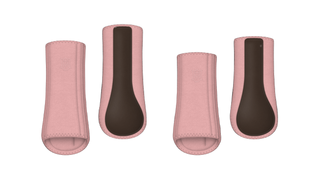 Ochraniacze MATTES HI-PRO róż. rumieniec-brązowe przód + tył.png