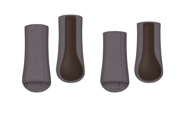 Ochraniacze MATTES HI-PRO tytanowo-brązowe przód + tył.png